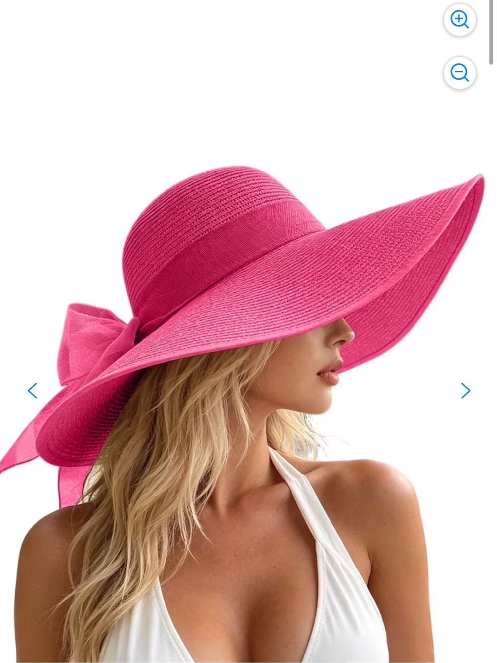 Wide Brim Sun Hat - Hot Pink